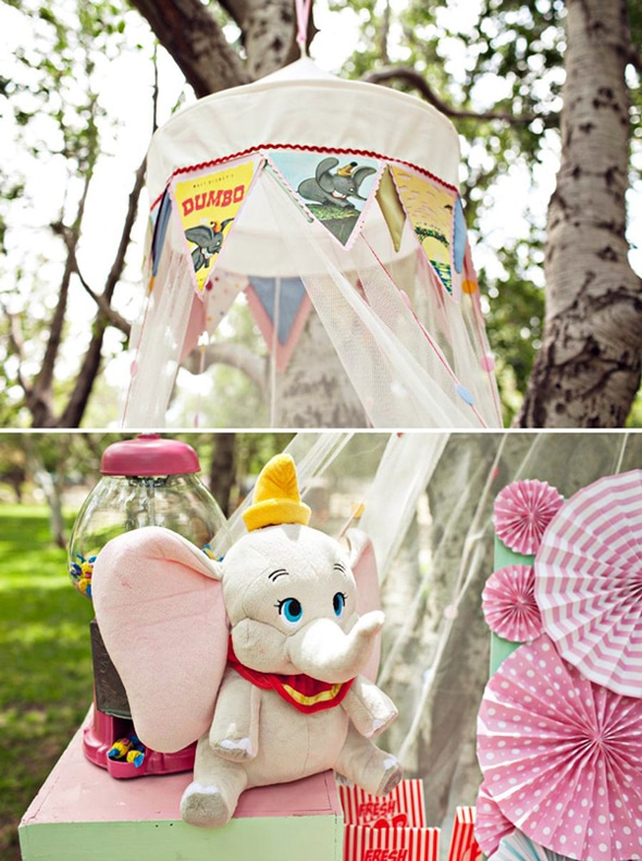 Girly Dumbo Circus First Birthday Party Pretty My Party