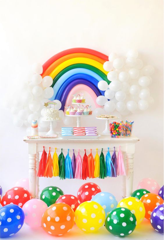 rainbow party decorations