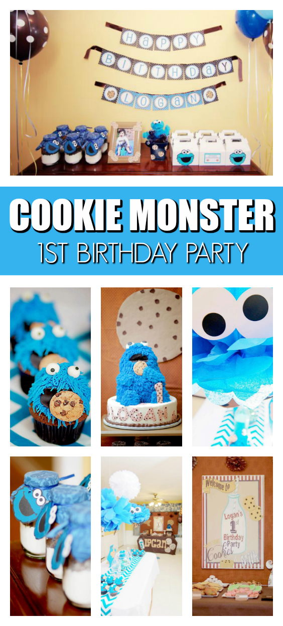 DIY Cookie Monster  Monster 1st birthdays, Cookie monster birthday party,  Monster birthday parties