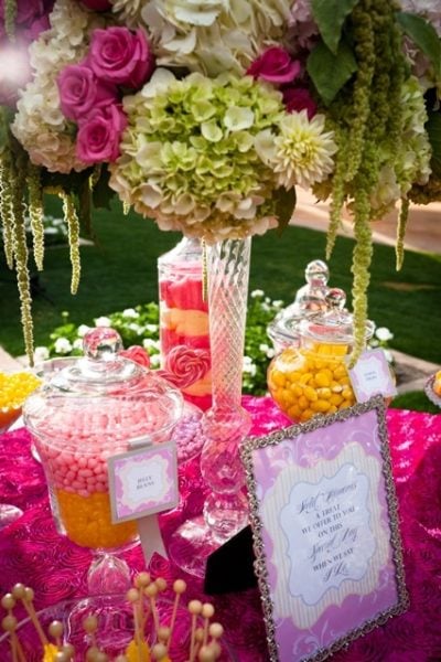 Pink And Orange Sweets Table - Pretty My Party