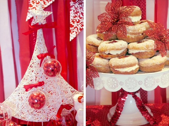 Red and White Holiday Dessert Table - Pretty My Party