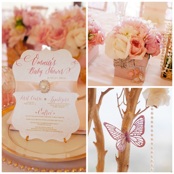 rose gold baby shower table decorations
