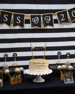 Black and Gold Graduation Party - Pretty My Party