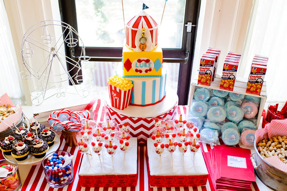 Circus themed children's birthday cake and party - Cakes by Robin