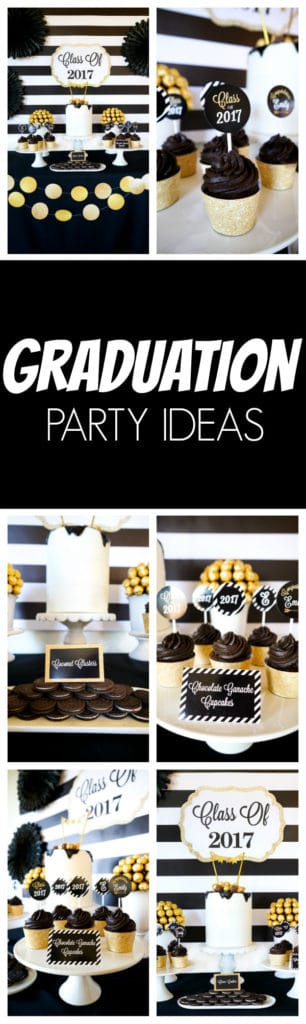 Bold Black and Gold Graduation Party