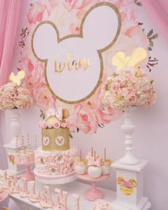 Pink And Gold Minnie Mouse First Birthday Party - Pretty My Party