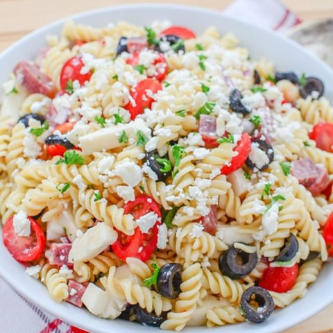 Easy Classic Italian Pasta Salad Recipe - Pretty My Party