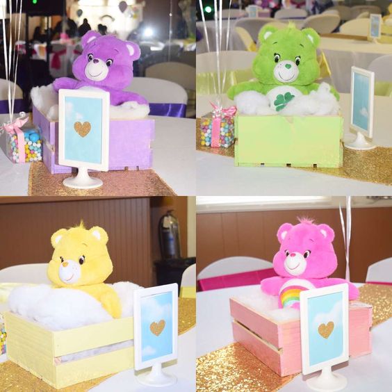 Party Supplies, 2 Care Bears Centerpieces