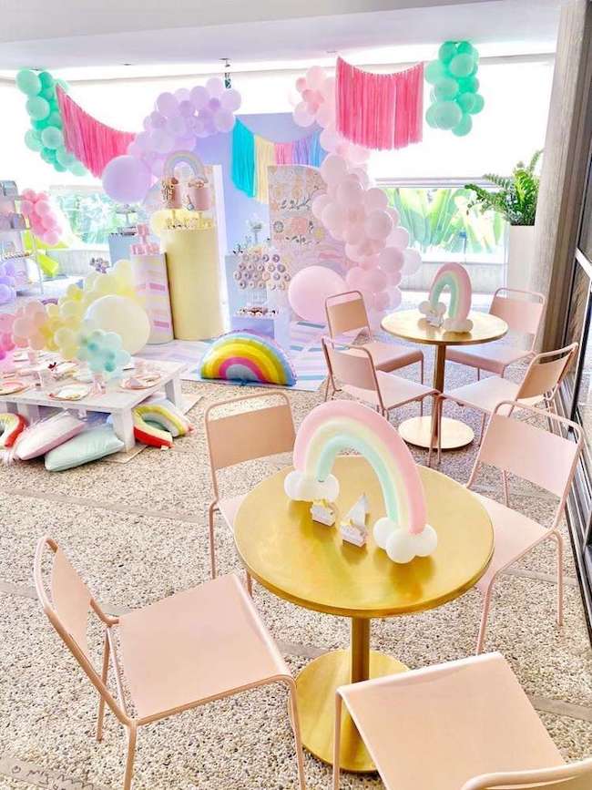 Happy Doodle Pastel Rainbow Party - Pretty My Party