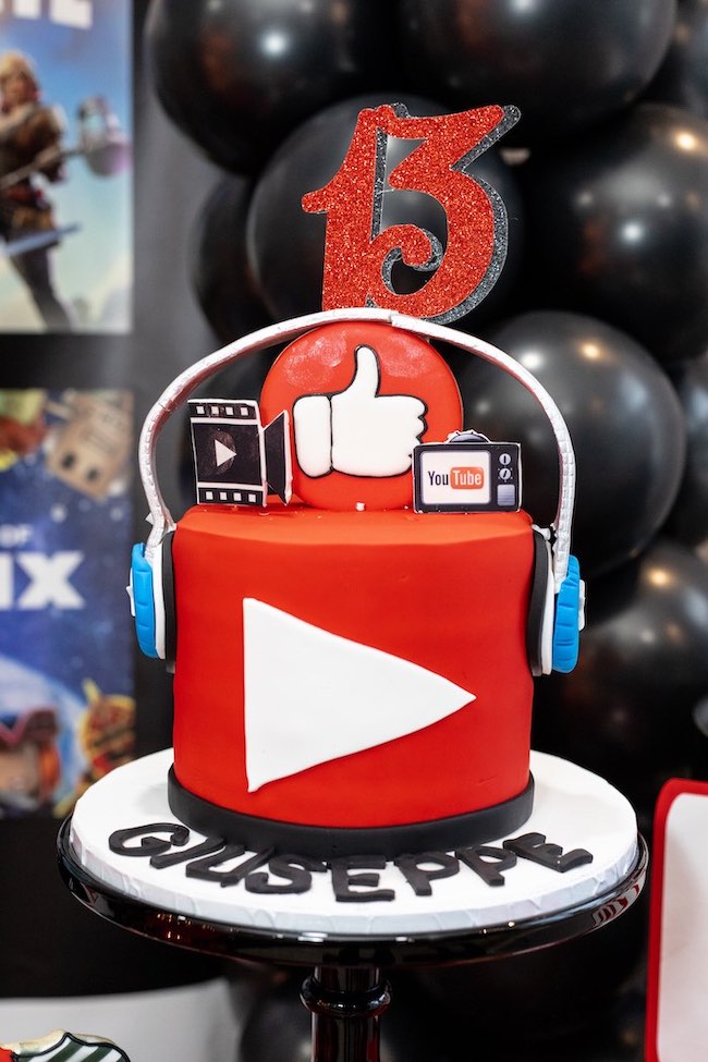 YouTube Themed 13th Birthday Party - Pretty My Party