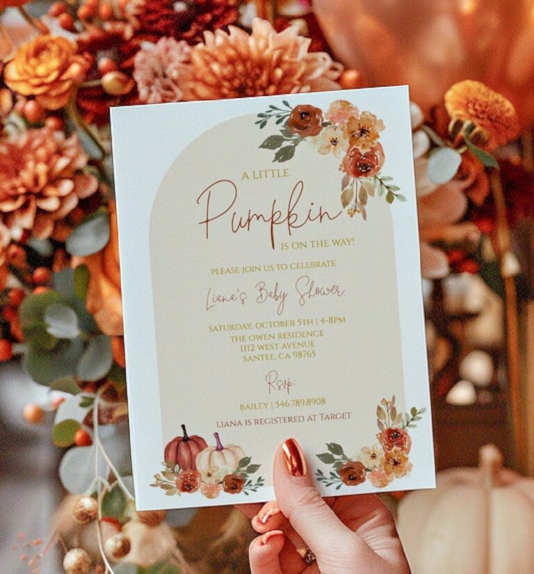 Little Pumpkin Baby Shower Invite