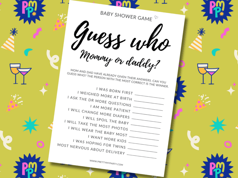 Easy To Play And Free Printable Baby Shower Games - Pretty My Party