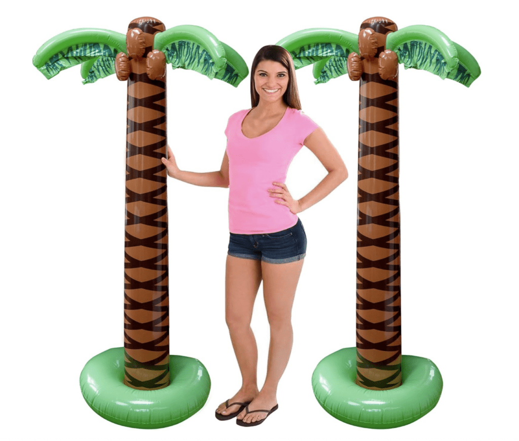 Inflatable palm tree decorations for luau