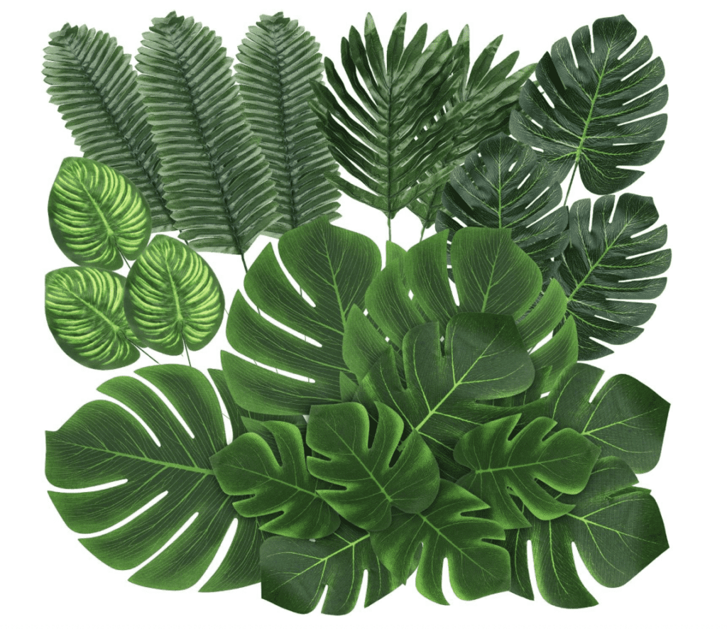 Palm leaf decor for luau