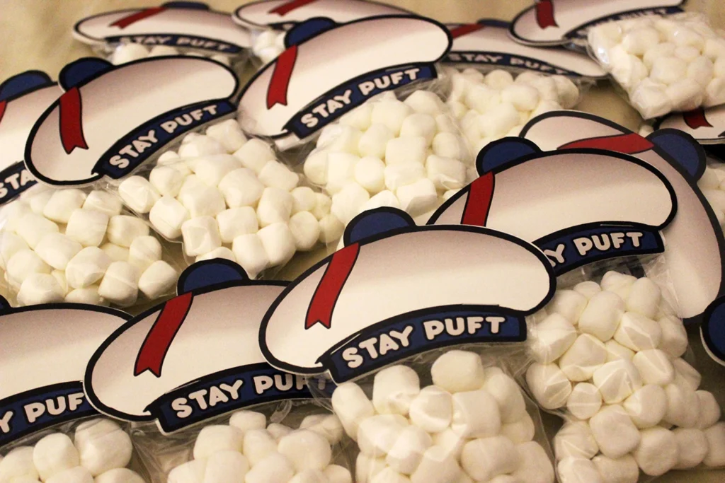 Stay Puft Marshmallow Man Party Favors for a Ghostbusters Birthday Party