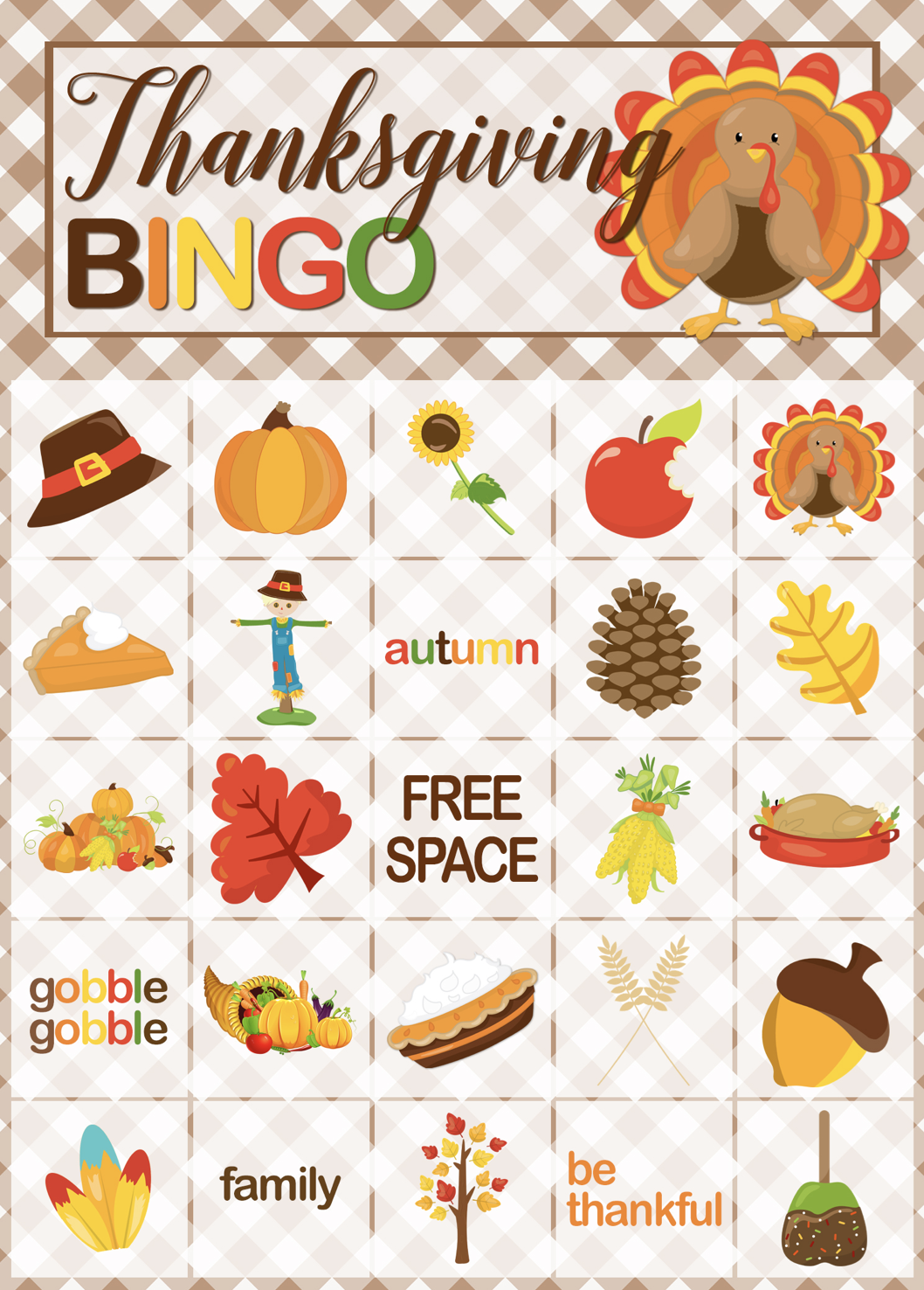 Free Thanksgiving Bingo Game Printables on www.prettymyparty.com