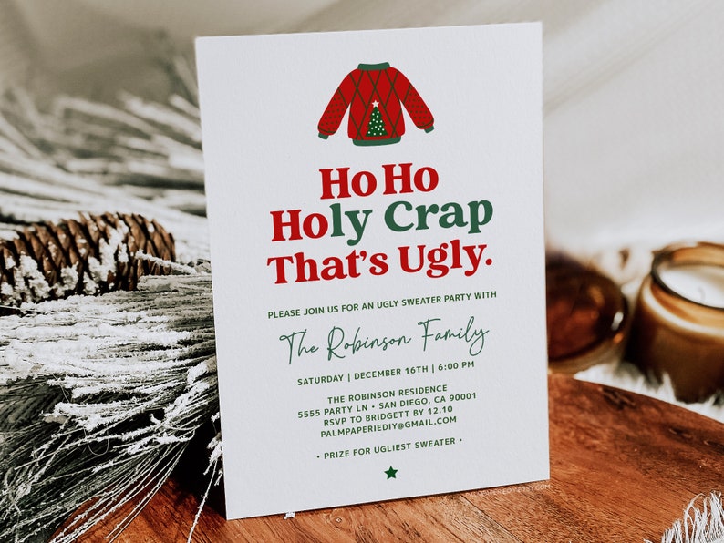 Funny Ugly Sweater Party Invitation