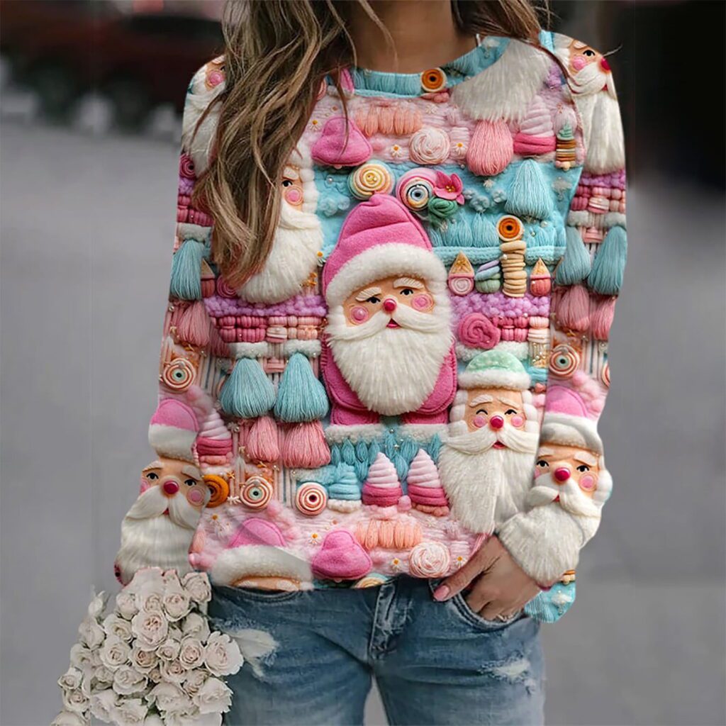 Budget-friendly colorful santa ugly Christmas sweater