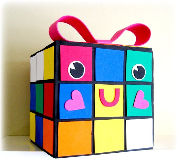 DIY Rubix Cube Valentine Card Box